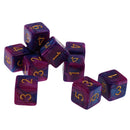 Pack of 10 Dual Colored Six Sided D6 Dice for D&D RPG Game Purple & Blue