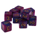 Pack of 10 Dual Colored Six Sided D6 Dice for D&D RPG Game Purple & Blue