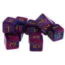 Pack of 10 Dual Colored Six Sided D6 Dice for D&D RPG Game Purple & Blue