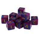 Pack of 10 Dual Colored Six Sided D6 Dice for D&D RPG Game Purple & Blue