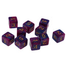 Pack of 10 Dual Colored Six Sided D6 Dice for D&D RPG Game Purple & Blue