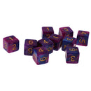 Pack of 10 Dual Colored Six Sided D6 Dice for D&D RPG Game Purple & Blue
