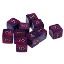 Pack of 10 Dual Colored Six Sided D6 Dice for D&D RPG Game Purple & Blue