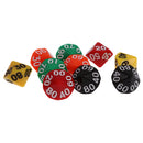 Pack of 10 Acrylic Ten Sided D(00-90) Dices for D&D TRPG Party Game Toys