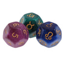 3 Pieces of Pearl 12-sided Astrology Dice for Constellation Divination Toys