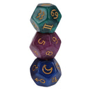3 Pieces of Pearl 12-sided Astrology Dice for Constellation Divination Toys