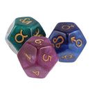 3 Pieces of Pearl 12-sided Astrology Dice for Constellation Divination Toys