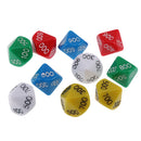 Pack of 10 Acrylic Ten Sided D(000-900) Dices for D&D TRPG Party Game Toys