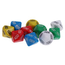 Pack of 10 Acrylic Ten Sided D(000-900) Dices for D&D TRPG Party Game Toys