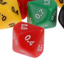 Pack of 10 Acrylic Ten Sided D(0.0-0.9) Dices for D&D TRPG Party Game Toys