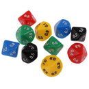 Pack of 10 Acrylic Ten Sided D(0.0-0.9) Dices for D&D TRPG Party Game Toys