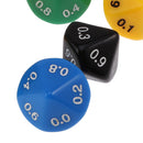 Pack of 10 Acrylic Ten Sided D(0.0-0.9) Dices for D&D TRPG Party Game Toys