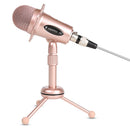 Computer 3.5mm Studio Condenser Microphone Recording w/ Stand Rose Golden