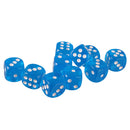 Pack of 10 Acrylic Six Sided D6 Dice for D&D TRPG Party Board Game Toys Blue