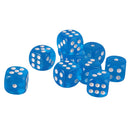 Pack of 10 Acrylic Six Sided D6 Dice for D&D TRPG Party Board Game Toys Blue