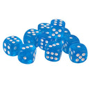 Pack of 10 Acrylic Six Sided D6 Dice for D&D TRPG Party Board Game Toys Blue