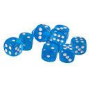 Pack of 10 Acrylic Six Sided D6 Dice for D&D TRPG Party Board Game Toys Blue