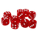 Pack of 10 Red Six Sided D6 Dice for Playing D&D Warhammer RPG Board Game Favours