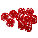 Pack of 10 Red Six Sided D6 Dice for Playing D&D Warhammer RPG Board Game Favours
