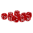 Pack of 10 Red Six Sided D6 Dice for Playing D&D Warhammer RPG Board Game Favours