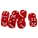 Pack of 10 Red Six Sided D6 Dice for Playing D&D Warhammer RPG Board Game Favours