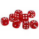 Pack of 10 Red Six Sided D6 Dice for Playing D&D Warhammer RPG Board Game Favours