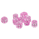 Pack of 10 Acrylic Six Sided D6 Dice for D&D TRPG Party Board Game Toys Pink