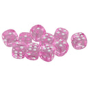 Pack of 10 Acrylic Six Sided D6 Dice for D&D TRPG Party Board Game Toys Pink