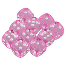 Pack of 10 Acrylic Six Sided D6 Dice for D&D TRPG Party Board Game Toys Pink