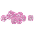 Pack of 10 Acrylic Six Sided D6 Dice for D&D TRPG Party Board Game Toys Pink