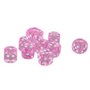 Pack of 10 Acrylic Six Sided D6 Dice for D&D TRPG Party Board Game Toys Pink