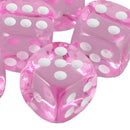 Pack of 10 Acrylic Six Sided D6 Dice for D&D TRPG Party Board Game Toys Pink