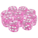 Pack of 10 Acrylic Six Sided D6 Dice for D&D TRPG Party Board Game Toys Pink