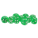 Pack of 10 Acrylic Six Sided D6 Dice for D&D TRPG Party Board Game Toys Grass Green