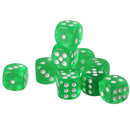 Pack of 10 Acrylic Six Sided D6 Dice for D&D TRPG Party Board Game Toys Grass Green