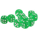 Pack of 10 Acrylic Six Sided D6 Dice for D&D TRPG Party Board Game Toys Grass Green