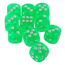 Pack of 10 Acrylic Six Sided D6 Dice for D&D TRPG Party Board Game Toys Green