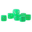 Pack of 10 Acrylic Six Sided D6 Dice for D&D TRPG Party Board Game Toys Green