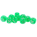 Pack of 10 Acrylic Six Sided D6 Dice for D&D TRPG Party Board Game Toys Green