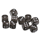 Pack of 10 Acrylic Six Sided D6 Dice for D&D TRPG Party Board Game Toys Black