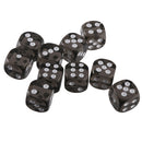 Pack of 10 Acrylic Six Sided D6 Dice for D&D TRPG Party Board Game Toys Black