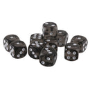 Pack of 10 Acrylic Six Sided D6 Dice for D&D TRPG Party Board Game Toys Black
