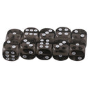 Pack of 10 Acrylic Six Sided D6 Dice for D&D TRPG Party Board Game Toys Black
