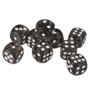 Pack of 10 Acrylic Six Sided D6 Dice for D&D TRPG Party Board Game Toys Black