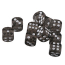 Pack of 10 Acrylic Six Sided D6 Dice for D&D TRPG Party Board Game Toys Black