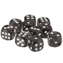 Pack of 10 Acrylic Six Sided D6 Dice for D&D TRPG Party Board Game Toys Black