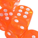 Pack of 10 Acrylic Six Sided D6 Dice for D&D TRPG Party Board Game Toys Orange