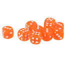 Pack of 10 Acrylic Six Sided D6 Dice for D&D TRPG Party Board Game Toys Orange