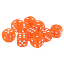 Pack of 10 Acrylic Six Sided D6 Dice for D&D TRPG Party Board Game Toys Orange