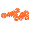 Pack of 10 Acrylic Six Sided D6 Dice for D&D TRPG Party Board Game Toys Orange